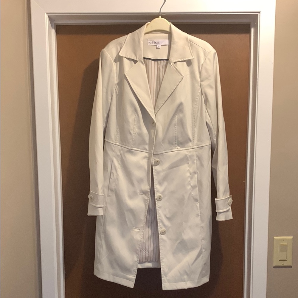 Cleo Cream Trench Coat Elegant Minimalist Design